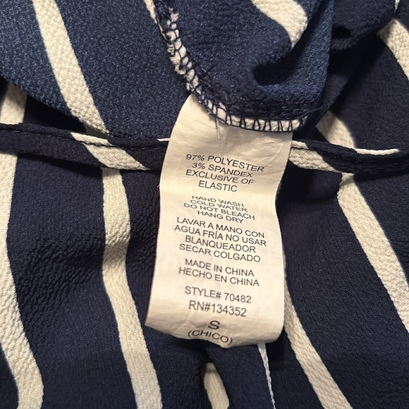 Ambiance Jumpsuit Spaghetti Strap Cropped Length Striped Blue White Size Small - Picture 11 of 15